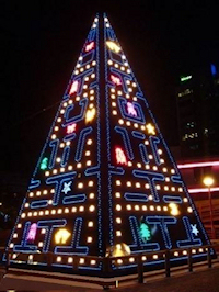 Een kerstboom in het teken van Pac-Man